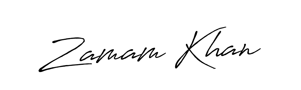 Make a beautiful signature design for name Zamam Khan. With this signature (Antro_Vectra_Bolder) style, you can create a handwritten signature for free. Zamam Khan signature style 7 images and pictures png
