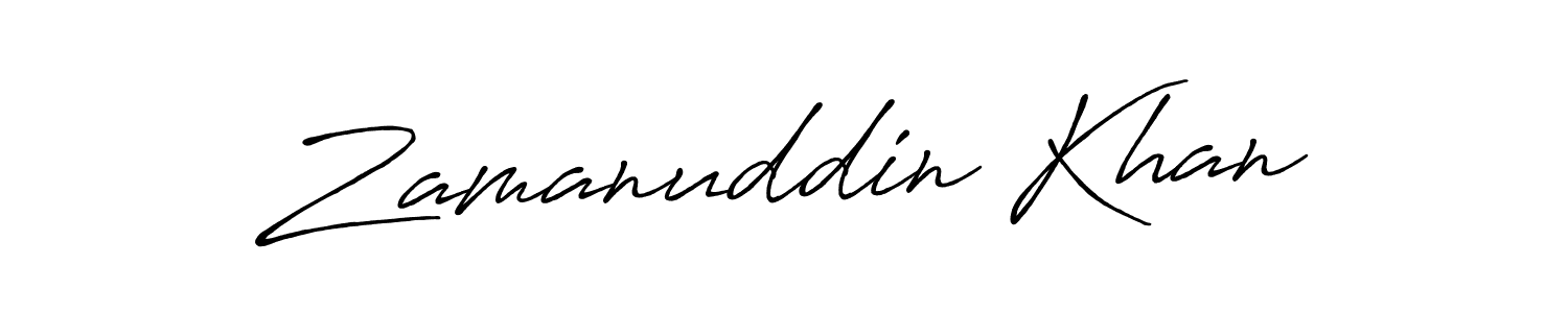 Create a beautiful signature design for name Zamanuddin Khan. With this signature (Antro_Vectra_Bolder) fonts, you can make a handwritten signature for free. Zamanuddin Khan signature style 7 images and pictures png