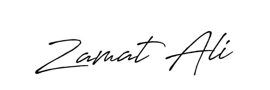 Make a beautiful signature design for name Zamat Ali. With this signature (Antro_Vectra_Bolder) style, you can create a handwritten signature for free. Zamat Ali signature style 7 images and pictures png