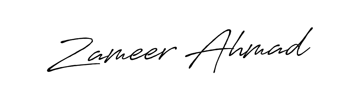 How to make Zameer Ahmad name signature. Use Antro_Vectra_Bolder style for creating short signs online. This is the latest handwritten sign. Zameer Ahmad signature style 7 images and pictures png