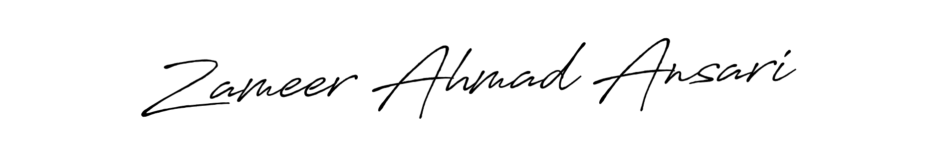 Use a signature maker to create a handwritten signature online. With this signature software, you can design (Antro_Vectra_Bolder) your own signature for name Zameer Ahmad Ansari. Zameer Ahmad Ansari signature style 7 images and pictures png