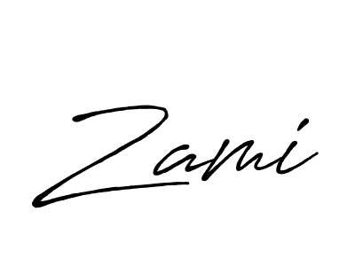 Design your own signature with our free online signature maker. With this signature software, you can create a handwritten (Antro_Vectra_Bolder) signature for name Zami. Zami signature style 7 images and pictures png
