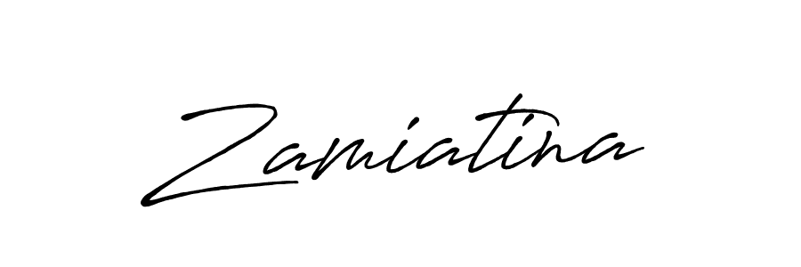 Create a beautiful signature design for name Zamiatina. With this signature (Antro_Vectra_Bolder) fonts, you can make a handwritten signature for free. Zamiatina signature style 7 images and pictures png