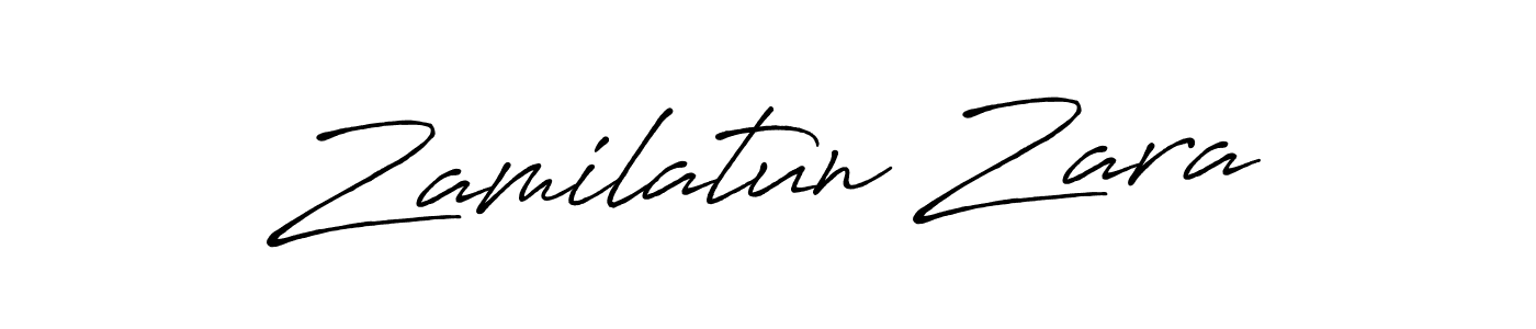 Make a beautiful signature design for name Zamilatun Zara. With this signature (Antro_Vectra_Bolder) style, you can create a handwritten signature for free. Zamilatun Zara signature style 7 images and pictures png