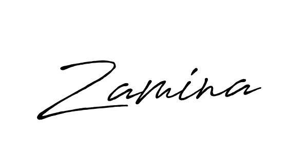 How to make Zamina signature? Antro_Vectra_Bolder is a professional autograph style. Create handwritten signature for Zamina name. Zamina signature style 7 images and pictures png