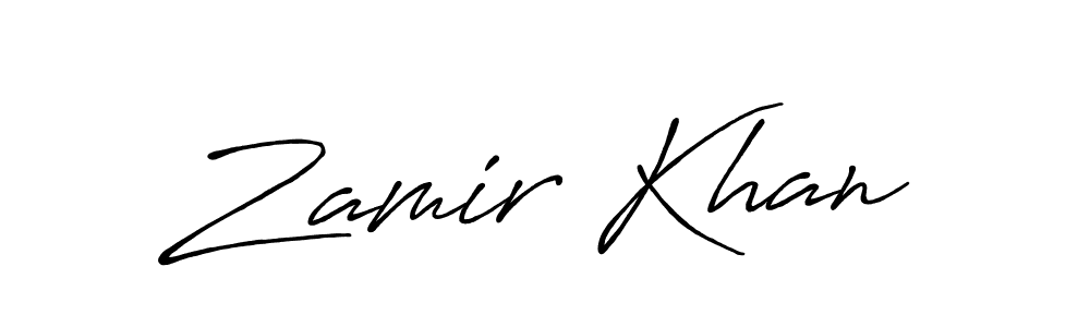 How to make Zamir Khan name signature. Use Antro_Vectra_Bolder style for creating short signs online. This is the latest handwritten sign. Zamir Khan signature style 7 images and pictures png