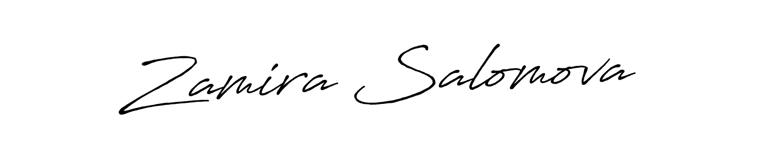 Make a beautiful signature design for name Zamira Salomova. With this signature (Antro_Vectra_Bolder) style, you can create a handwritten signature for free. Zamira Salomova signature style 7 images and pictures png