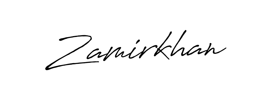 How to make Zamirkhan name signature. Use Antro_Vectra_Bolder style for creating short signs online. This is the latest handwritten sign. Zamirkhan signature style 7 images and pictures png