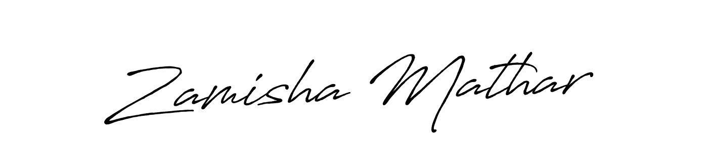 Zamisha Mathar stylish signature style. Best Handwritten Sign (Antro_Vectra_Bolder) for my name. Handwritten Signature Collection Ideas for my name Zamisha Mathar. Zamisha Mathar signature style 7 images and pictures png