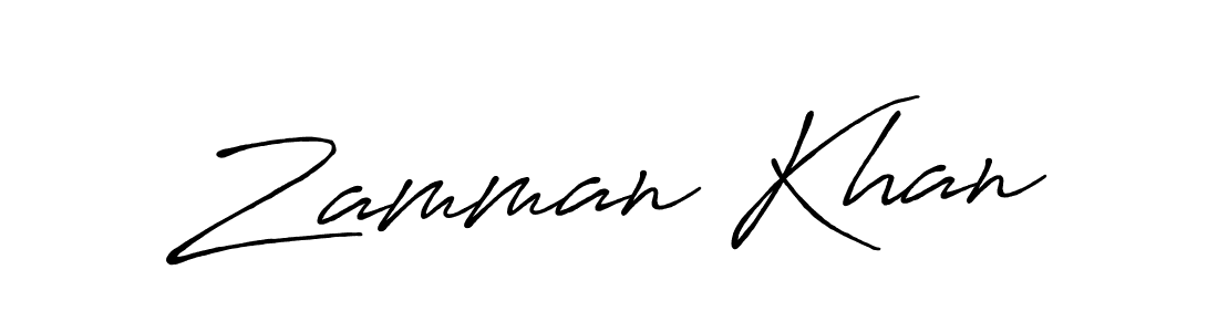 Make a beautiful signature design for name Zamman Khan. With this signature (Antro_Vectra_Bolder) style, you can create a handwritten signature for free. Zamman Khan signature style 7 images and pictures png