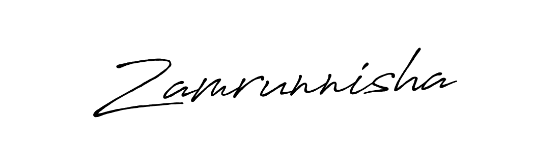 It looks lik you need a new signature style for name Zamrunnisha. Design unique handwritten (Antro_Vectra_Bolder) signature with our free signature maker in just a few clicks. Zamrunnisha signature style 7 images and pictures png