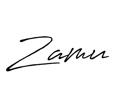 Use a signature maker to create a handwritten signature online. With this signature software, you can design (Antro_Vectra_Bolder) your own signature for name Zamu. Zamu signature style 7 images and pictures png