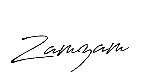 Make a beautiful signature design for name Zamzam. With this signature (Antro_Vectra_Bolder) style, you can create a handwritten signature for free. Zamzam signature style 7 images and pictures png