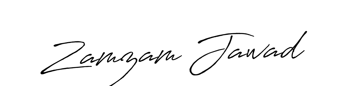 How to make Zamzam Jawad name signature. Use Antro_Vectra_Bolder style for creating short signs online. This is the latest handwritten sign. Zamzam Jawad signature style 7 images and pictures png
