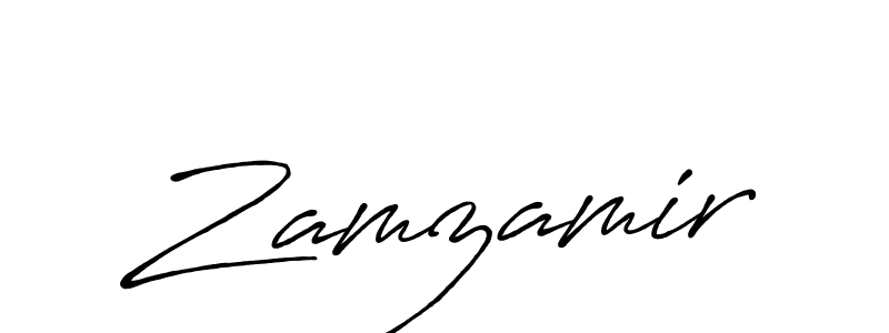 Use a signature maker to create a handwritten signature online. With this signature software, you can design (Antro_Vectra_Bolder) your own signature for name Zamzamir. Zamzamir signature style 7 images and pictures png