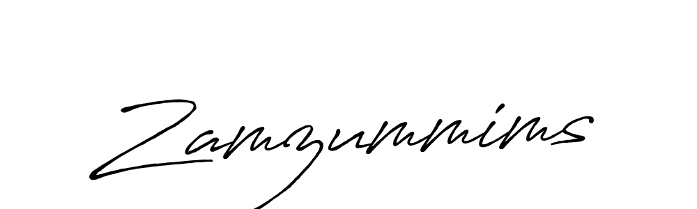 if you are searching for the best signature style for your name Zamzummims. so please give up your signature search. here we have designed multiple signature styles  using Antro_Vectra_Bolder. Zamzummims signature style 7 images and pictures png