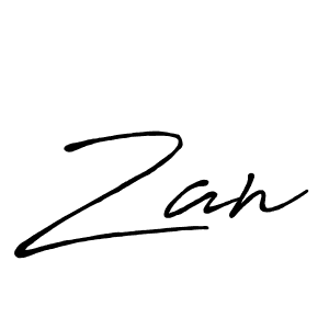 How to make Zan name signature. Use Antro_Vectra_Bolder style for creating short signs online. This is the latest handwritten sign. Zan signature style 7 images and pictures png