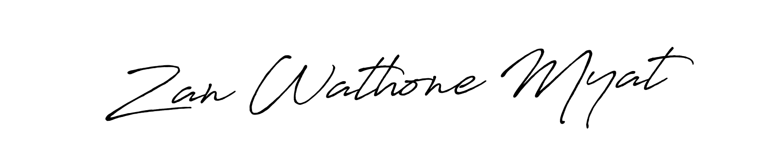 It looks lik you need a new signature style for name Zan Wathone Myat. Design unique handwritten (Antro_Vectra_Bolder) signature with our free signature maker in just a few clicks. Zan Wathone Myat signature style 7 images and pictures png