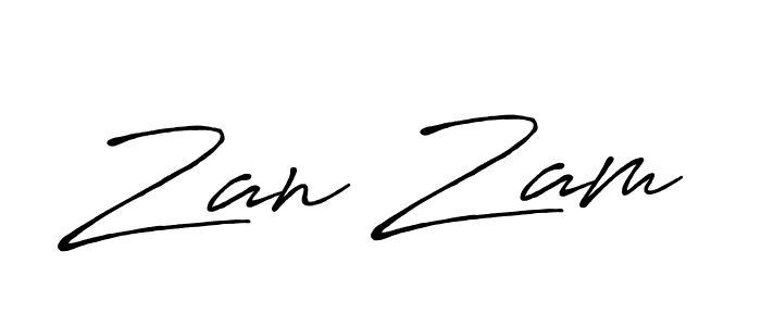 Use a signature maker to create a handwritten signature online. With this signature software, you can design (Antro_Vectra_Bolder) your own signature for name Zan Zam. Zan Zam signature style 7 images and pictures png