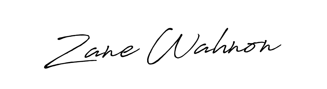 Make a beautiful signature design for name Zane Wahnon. With this signature (Antro_Vectra_Bolder) style, you can create a handwritten signature for free. Zane Wahnon signature style 7 images and pictures png