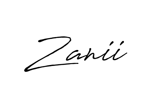How to make Zanii name signature. Use Antro_Vectra_Bolder style for creating short signs online. This is the latest handwritten sign. Zanii signature style 7 images and pictures png