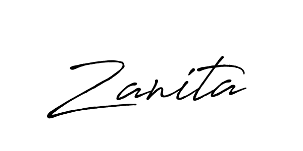 Create a beautiful signature design for name Zanita. With this signature (Antro_Vectra_Bolder) fonts, you can make a handwritten signature for free. Zanita signature style 7 images and pictures png