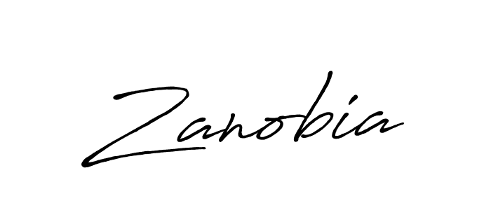 How to make Zanobia name signature. Use Antro_Vectra_Bolder style for creating short signs online. This is the latest handwritten sign. Zanobia signature style 7 images and pictures png