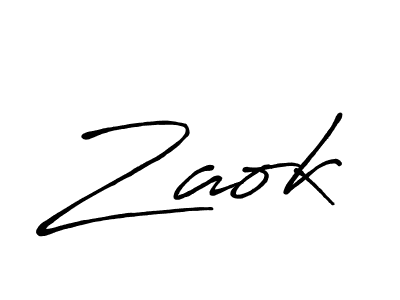 How to make Zaok name signature. Use Antro_Vectra_Bolder style for creating short signs online. This is the latest handwritten sign. Zaok signature style 7 images and pictures png