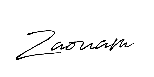 Use a signature maker to create a handwritten signature online. With this signature software, you can design (Antro_Vectra_Bolder) your own signature for name Zaouam. Zaouam signature style 7 images and pictures png
