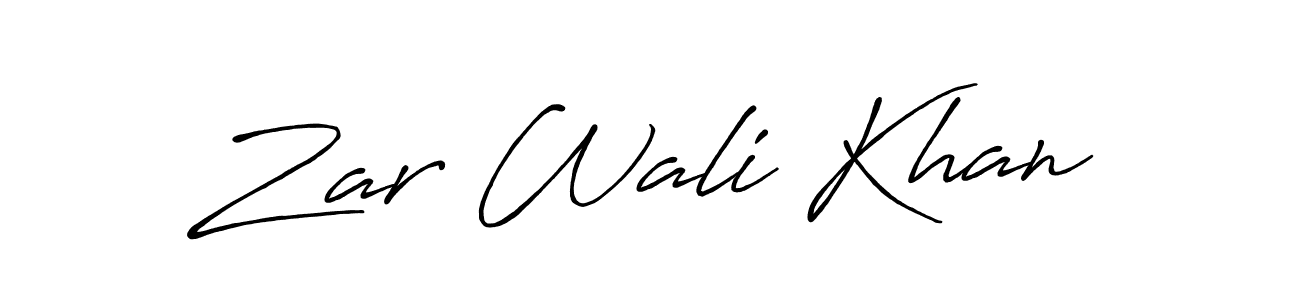 Use a signature maker to create a handwritten signature online. With this signature software, you can design (Antro_Vectra_Bolder) your own signature for name Zar Wali Khan. Zar Wali Khan signature style 7 images and pictures png