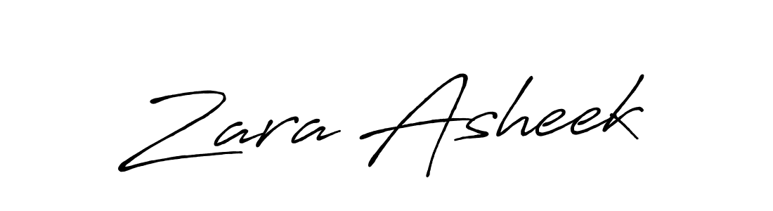 Create a beautiful signature design for name Zara Asheek. With this signature (Antro_Vectra_Bolder) fonts, you can make a handwritten signature for free. Zara Asheek signature style 7 images and pictures png