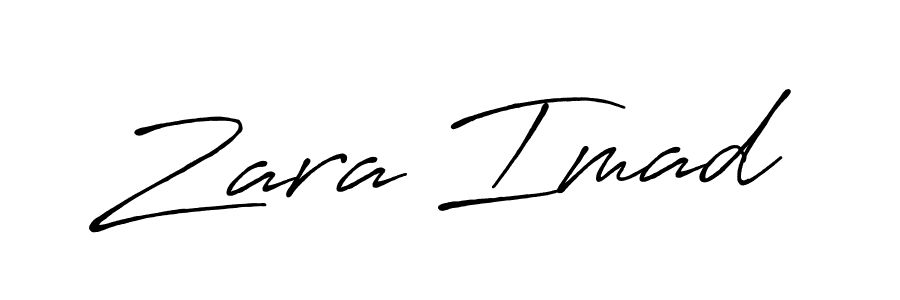 Use a signature maker to create a handwritten signature online. With this signature software, you can design (Antro_Vectra_Bolder) your own signature for name Zara Imad. Zara Imad signature style 7 images and pictures png