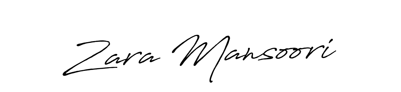 Zara Mansoori stylish signature style. Best Handwritten Sign (Antro_Vectra_Bolder) for my name. Handwritten Signature Collection Ideas for my name Zara Mansoori. Zara Mansoori signature style 7 images and pictures png
