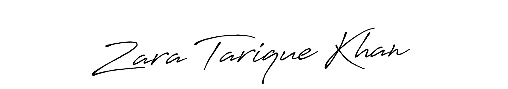 How to make Zara Tarique Khan name signature. Use Antro_Vectra_Bolder style for creating short signs online. This is the latest handwritten sign. Zara Tarique Khan signature style 7 images and pictures png