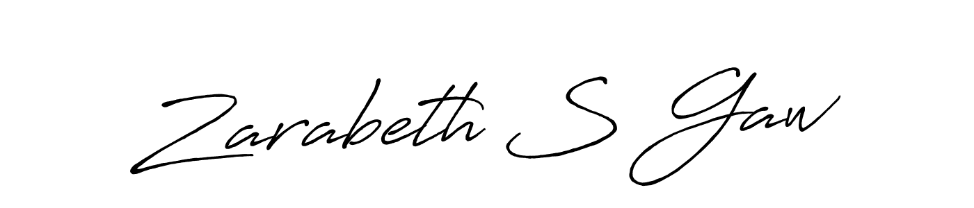 Also we have Zarabeth S Gaw name is the best signature style. Create professional handwritten signature collection using Antro_Vectra_Bolder autograph style. Zarabeth S Gaw signature style 7 images and pictures png