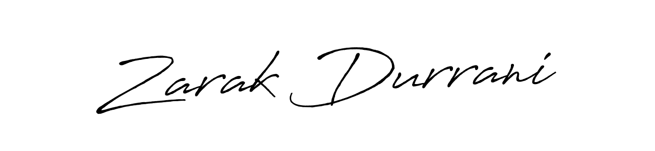 Use a signature maker to create a handwritten signature online. With this signature software, you can design (Antro_Vectra_Bolder) your own signature for name Zarak Durrani. Zarak Durrani signature style 7 images and pictures png