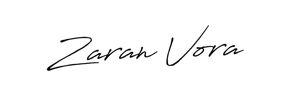 Make a beautiful signature design for name Zaran Vora. With this signature (Antro_Vectra_Bolder) style, you can create a handwritten signature for free. Zaran Vora signature style 7 images and pictures png