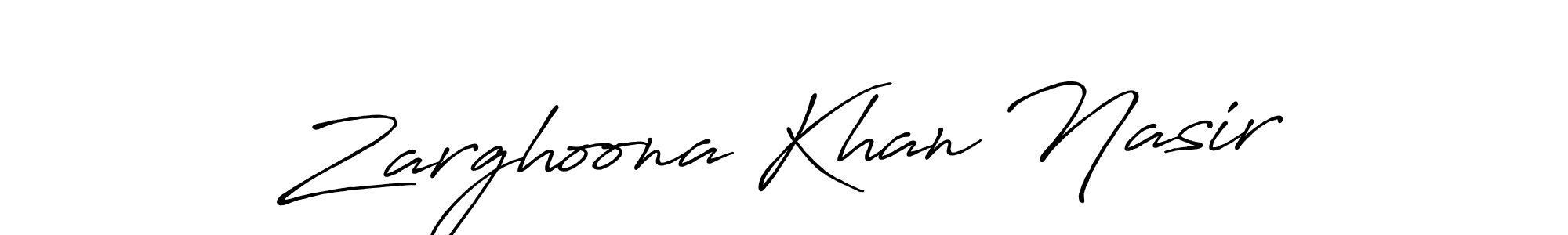 Use a signature maker to create a handwritten signature online. With this signature software, you can design (Antro_Vectra_Bolder) your own signature for name Zarghoona Khan Nasir. Zarghoona Khan Nasir signature style 7 images and pictures png