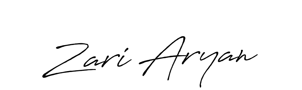 Use a signature maker to create a handwritten signature online. With this signature software, you can design (Antro_Vectra_Bolder) your own signature for name Zari Aryan. Zari Aryan signature style 7 images and pictures png