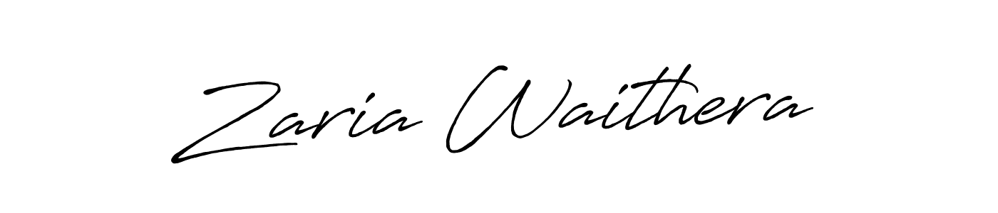 The best way (Antro_Vectra_Bolder) to make a short signature is to pick only two or three words in your name. The name Zaria Waithera include a total of six letters. For converting this name. Zaria Waithera signature style 7 images and pictures png