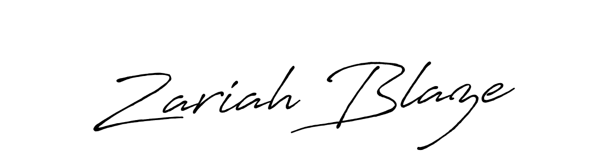 How to make Zariah Blaze name signature. Use Antro_Vectra_Bolder style for creating short signs online. This is the latest handwritten sign. Zariah Blaze signature style 7 images and pictures png