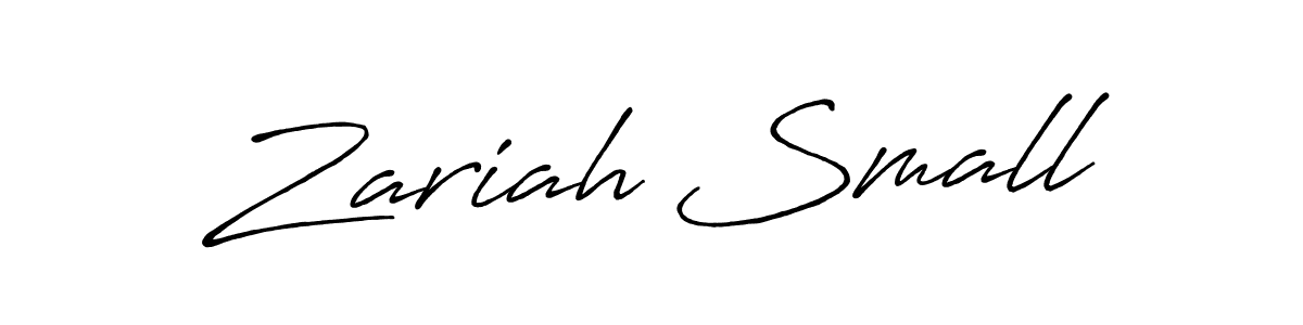 Use a signature maker to create a handwritten signature online. With this signature software, you can design (Antro_Vectra_Bolder) your own signature for name Zariah Small. Zariah Small signature style 7 images and pictures png