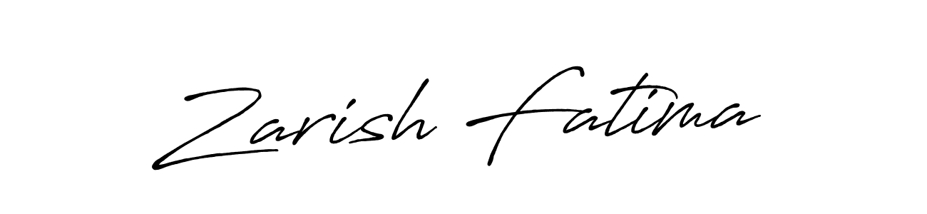 Make a beautiful signature design for name Zarish Fatima. With this signature (Antro_Vectra_Bolder) style, you can create a handwritten signature for free. Zarish Fatima signature style 7 images and pictures png
