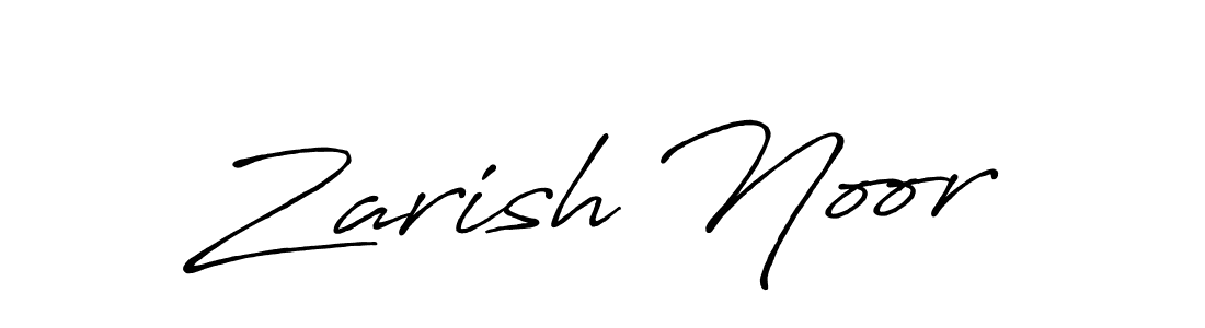 How to make Zarish Noor name signature. Use Antro_Vectra_Bolder style for creating short signs online. This is the latest handwritten sign. Zarish Noor signature style 7 images and pictures png