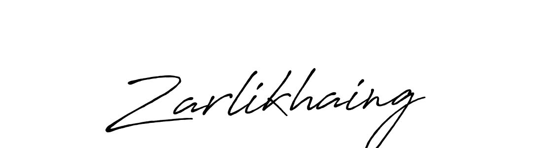 Zarlikhaing stylish signature style. Best Handwritten Sign (Antro_Vectra_Bolder) for my name. Handwritten Signature Collection Ideas for my name Zarlikhaing. Zarlikhaing signature style 7 images and pictures png