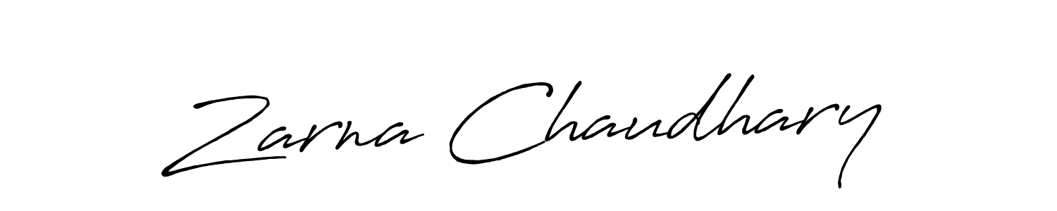 Make a beautiful signature design for name Zarna Chaudhary. With this signature (Antro_Vectra_Bolder) style, you can create a handwritten signature for free. Zarna Chaudhary signature style 7 images and pictures png