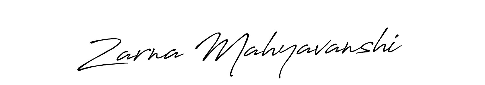 Make a beautiful signature design for name Zarna Mahyavanshi. With this signature (Antro_Vectra_Bolder) style, you can create a handwritten signature for free. Zarna Mahyavanshi signature style 7 images and pictures png