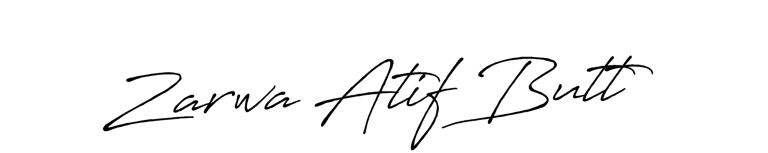 How to make Zarwa Atif Butt name signature. Use Antro_Vectra_Bolder style for creating short signs online. This is the latest handwritten sign. Zarwa Atif Butt signature style 7 images and pictures png