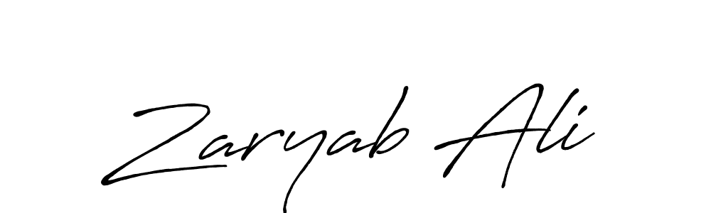 How to make Zaryab Ali signature? Antro_Vectra_Bolder is a professional autograph style. Create handwritten signature for Zaryab Ali name. Zaryab Ali signature style 7 images and pictures png