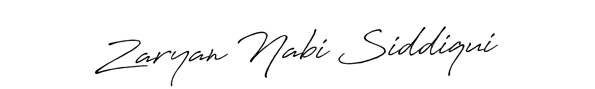 Use a signature maker to create a handwritten signature online. With this signature software, you can design (Antro_Vectra_Bolder) your own signature for name Zaryan Nabi Siddiqui. Zaryan Nabi Siddiqui signature style 7 images and pictures png